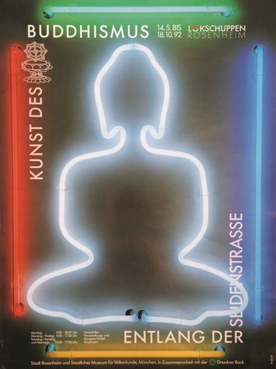 Plakat der Ausstellung Kunst des Buddhismus entlang der Seidenstrasse