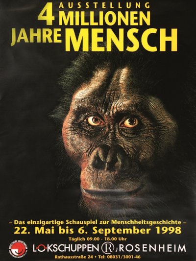 Plakat der Ausstellung 4 Millionen Jahre Mensch