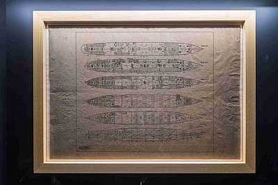 Ausstellung TITANIC Ausstellungszentrum Lokschuppen Rosenheim: Bauplan © Axel Jusseit