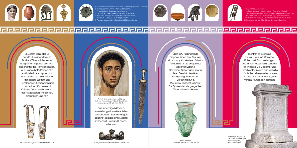 Hauptflyer Ausstellung RÖMER 2026 2027 Ausstellungszentrum Lokschuppen Rosenheim © VKR