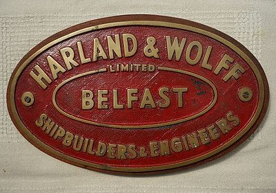 Plakette Harland & Wolff © Kalman Tanito