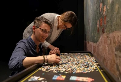 Mosaik legen Lokschuppen Rosenheim Ausstellung Römer 2026 Copyright Axel Jusseit