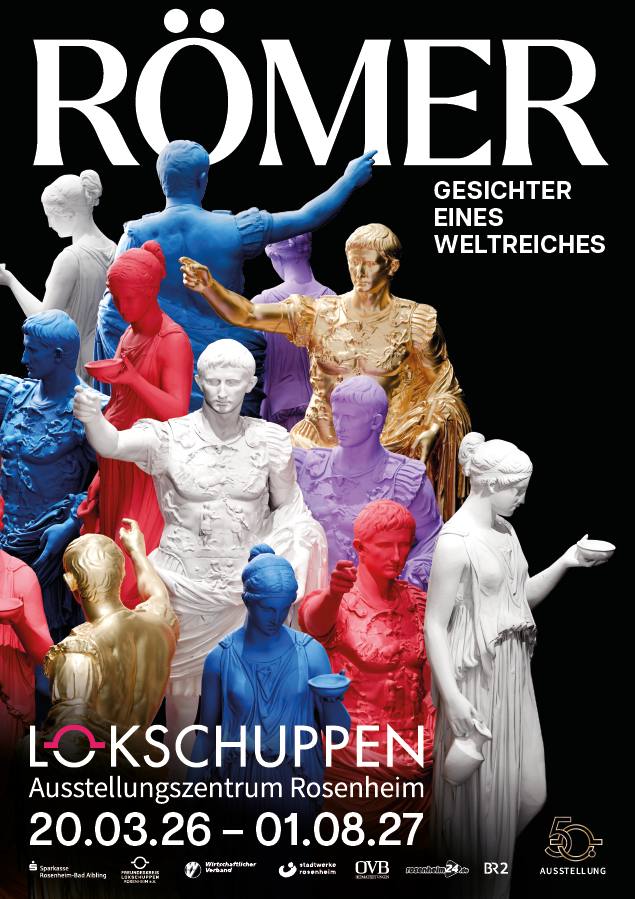 Plakatmotiv Ausstellung RÖMER 2026 2027 Ausstellungszentrum Lokschuppen